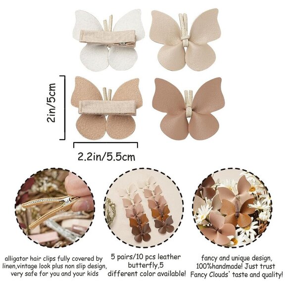 Butterfly Hair Clips Leather Bow Alligator Hair Accessories for Girls Women main image 4